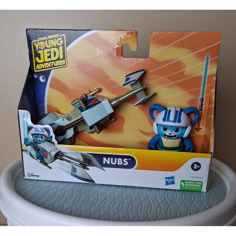 Hasbro Star Wars Young Jedi Adventures Nubs Figure & Speeder 4" Kids Blue NEW - Picture 2 of 4
